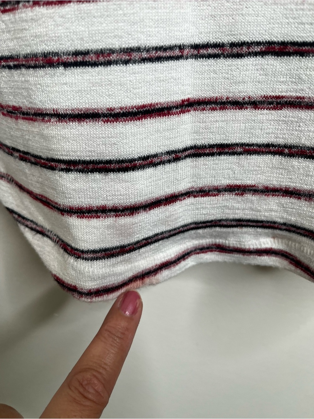 Rag & Bone Women’s Striped Long-Sleeve Tunic White Black Burgundy Comfy Nautical - Picture 5 of 10